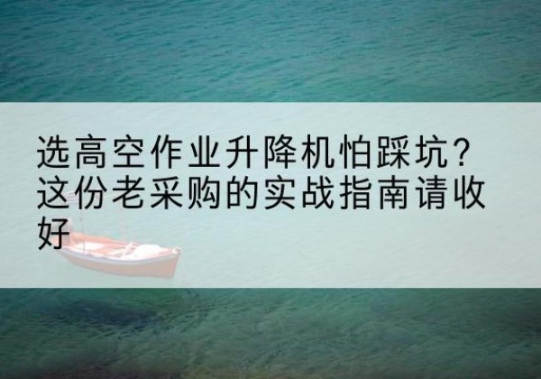 团风高空作业升降机厂家推荐-选高空作业升降机怕踩坑？这份老采购的实战指南请收好