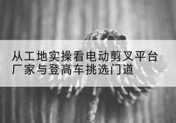 团风电动剪叉升降平台厂家-从工地实操看电动剪叉平台厂家与登高车挑选门道